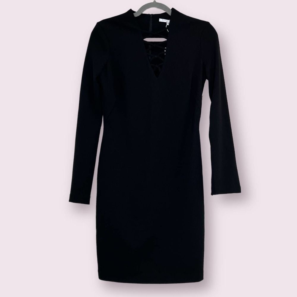 NWT- Alexia Admor New York Long Sleeve Black Dress- Size S